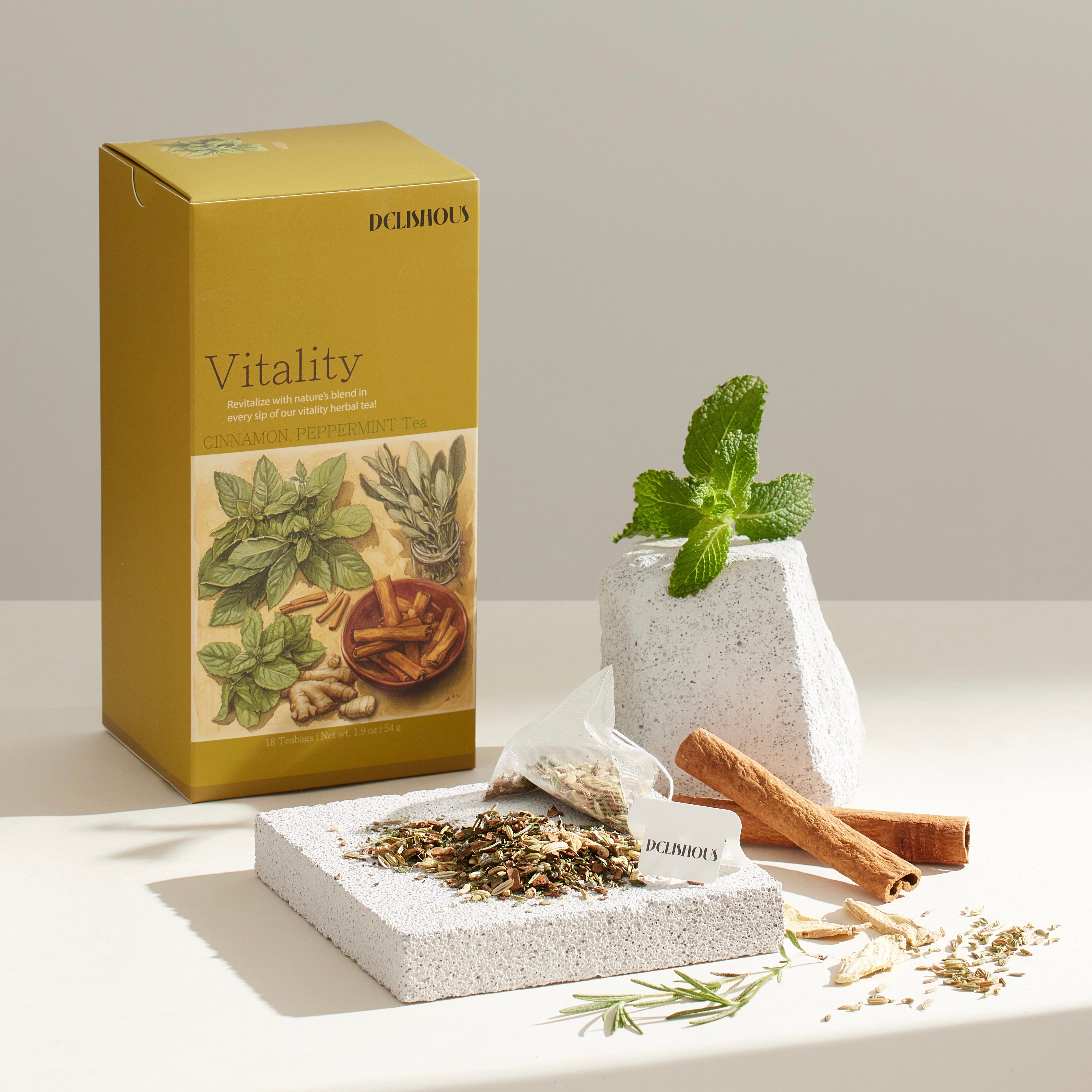 Vitality Cinnamon & Peppermint Tea – DELISHOUS